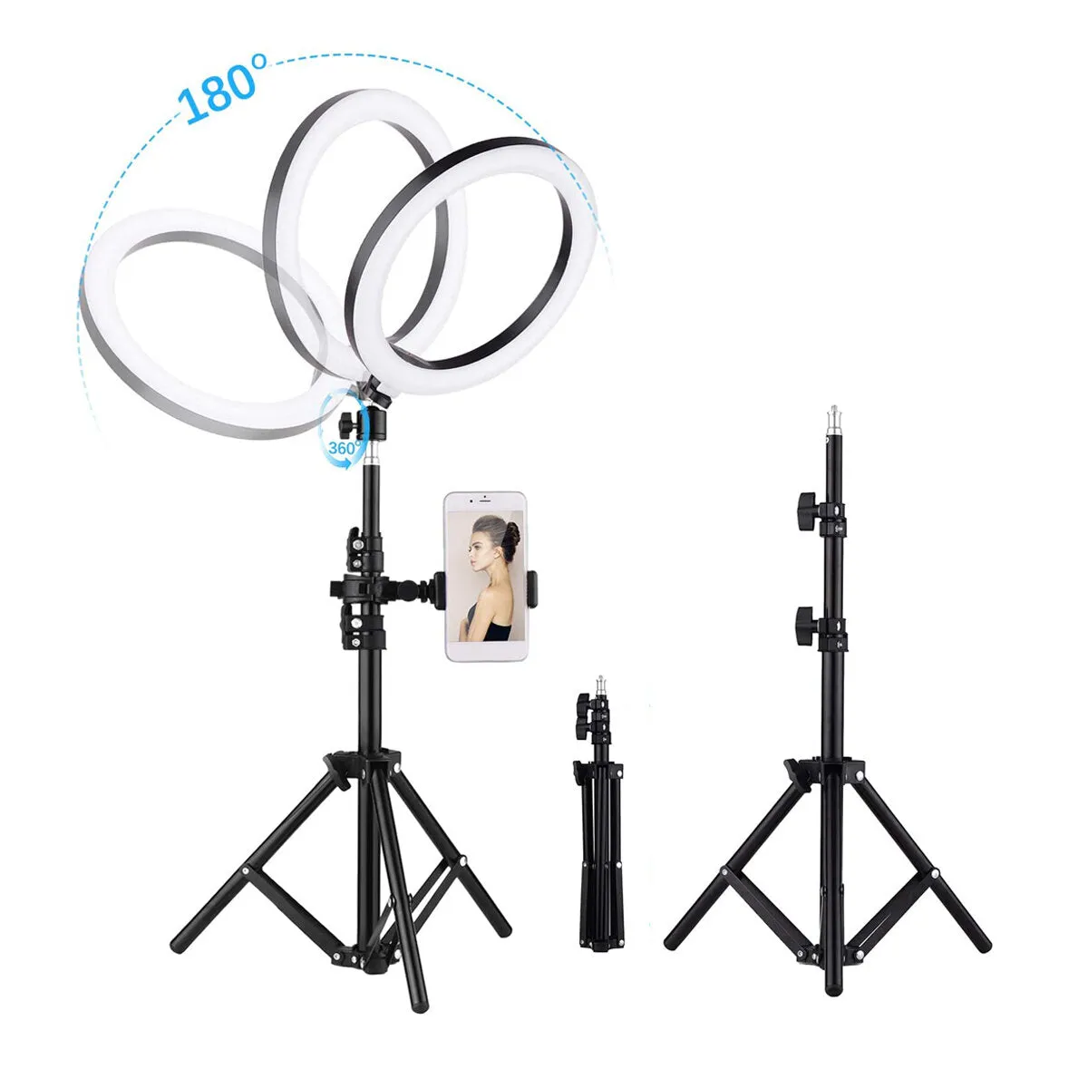 10 Inch Selfie Ring Light Kit 3 Lighting Modes USB Powered with Phone Holder