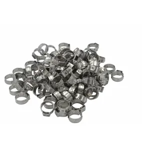 100 Piece 304 Stainless Steel 12-14.5mm Ear Hose Clamp