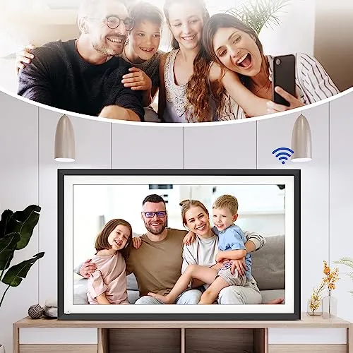 10.1"-Digital-Picture-Frame Wi-Fi Digital Photo Frame - Digital Photo Album with IPS Touch Screen, Auto-Rotate, IPS Touch Screen, Wall-Mountable, Share Photos Videos Via App Email, Gifts for Family