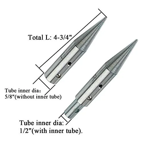 1/2" & 5/8" Tapered Spindle Adapter Threaded for Buffing Polishing Wheel for Bench Grinder Left and Right - 1 Pair