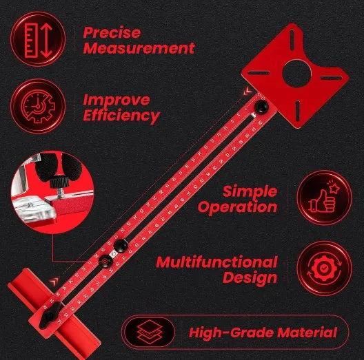 4 in 1 Router Milling Groove Bracket - Adjustable Router Jig Tool for Woodworking