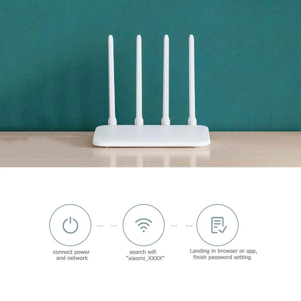 4C Wireless Router 2.4GHz / 300Mbps / Four Antennas Support iOS / Android