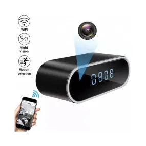 4K UHD Wi-Fi Mini Desk Clock Security Camera Recorder with Smartphone Live View