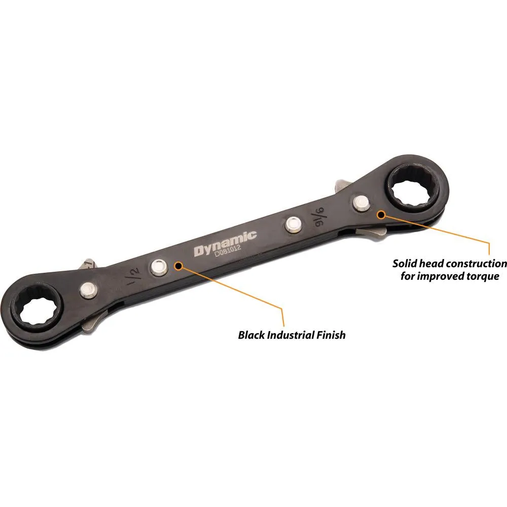 5/8" X 11/16" Double Box End Ratcheting Wrench, Straight