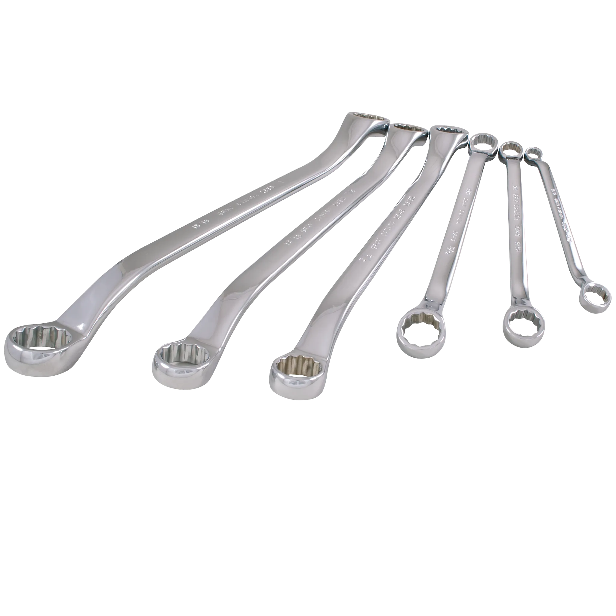 6 Piece SAE Chrome Box End Wrench Set