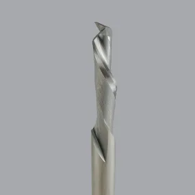 60-111MW, 0.25" Dia, 0.875" LOC, 0.25" Shank Dia, 2.5" OAL, 1 Flute Max Wear Compression Router Bit