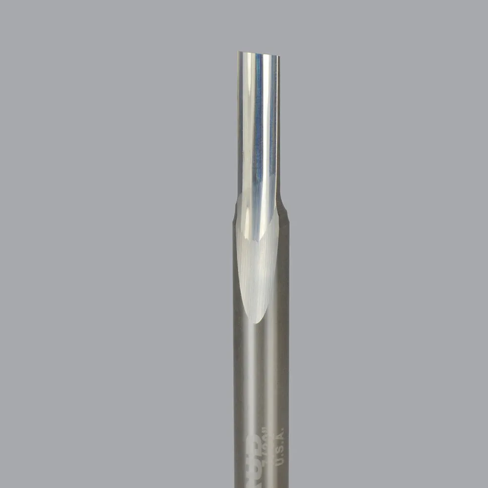 61-070, 0.2188" Dia, 0.625" LOC, 0.25" Shank Dia, 2.5" OAL, Single Straight O Flute Router Bit