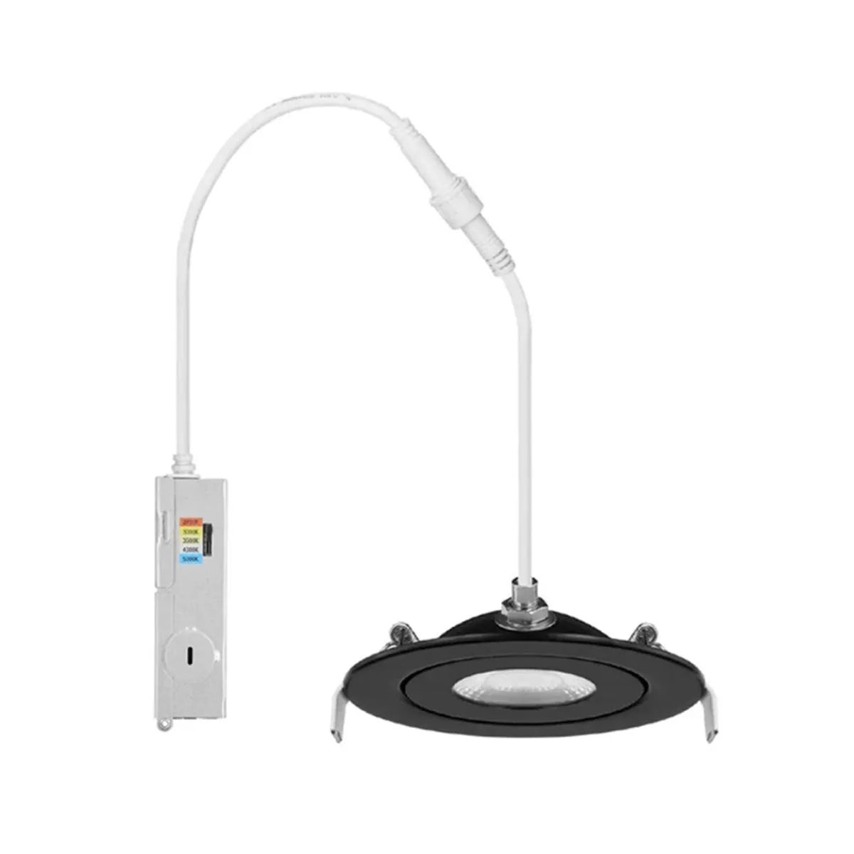 6" Gimbal Canless LED Recessed Light, 950 Lumens, Selectable 2700K to 5000K, Black Finish