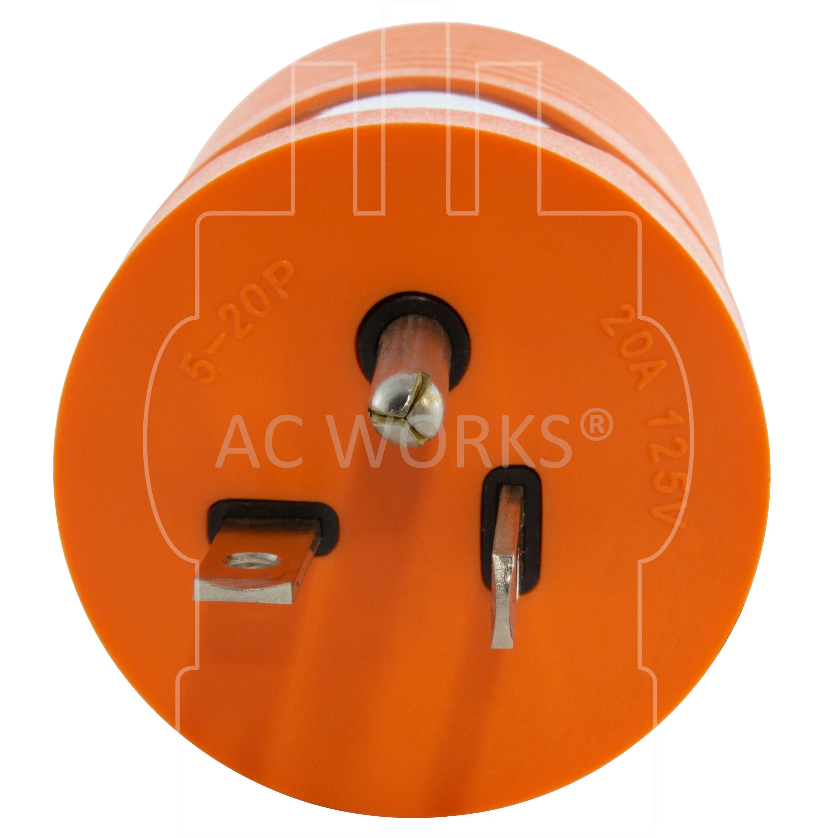 AC WORKS® [AD520L520] Adapter 5-20P 20A Household Male Plug to Locking L5-20R Female Connector