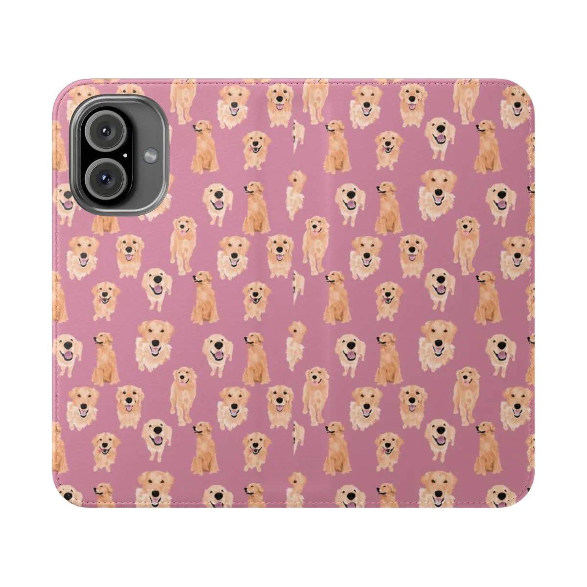 Adorable Golden Retriever Design Phone Flip Case