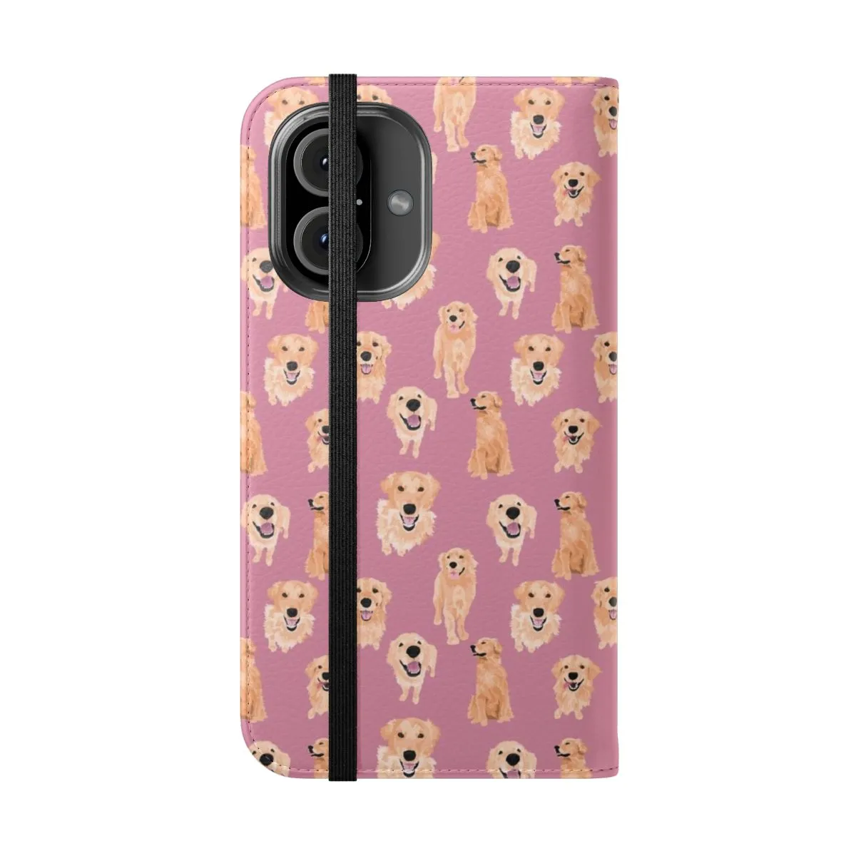 Adorable Golden Retriever Design Phone Flip Case