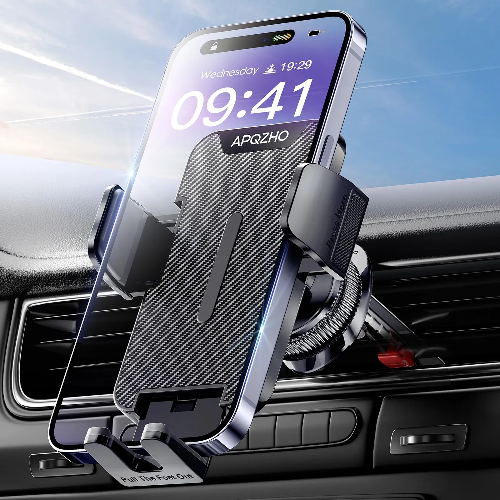 APQZHO Car Vent Phone Mount, Hands-Free Cell Phone Holder for Smartphones, iPhone, Samsung, Universal