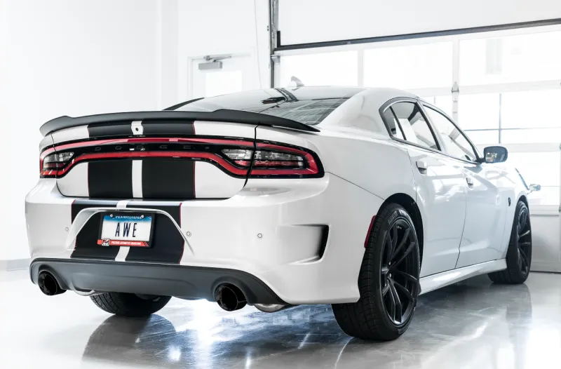 AWE Tuning 2015  Dodge Charger 6.4L/6.2L Non-Resonated Touring Edition Exhaust - Diamond Blk Tips