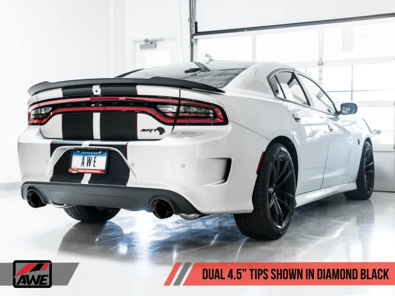 AWE Tuning 2015  Dodge Charger 6.4L/6.2L Non-Resonated Touring Edition Exhaust - Diamond Blk Tips