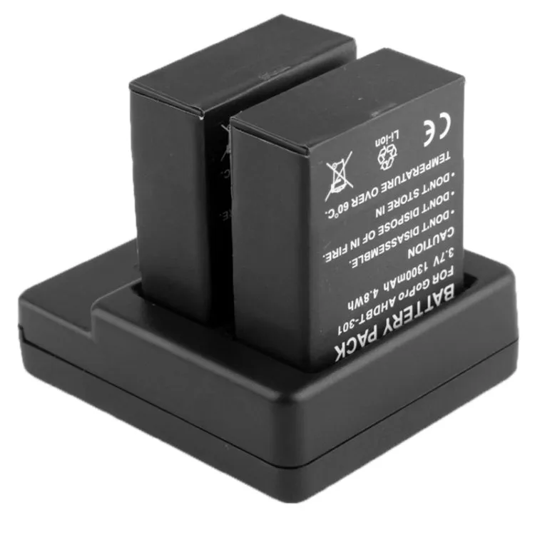 Battery Charger for GoPro Hero 3  / 3 (AHDBT-301, AHDBT-302)(Black)