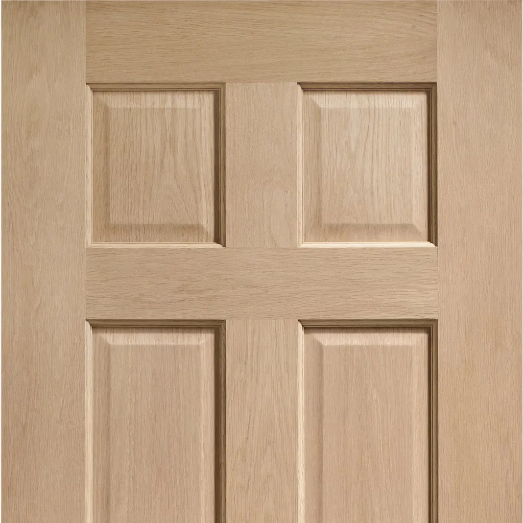 Bespoke Colonial Oak 6 Panel Double Pocket Door - No Raised Mouldings