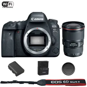 Canon EOS 6D Mark II DSLR Camera Body with EF 16-35mm f/4L IS USM Lens