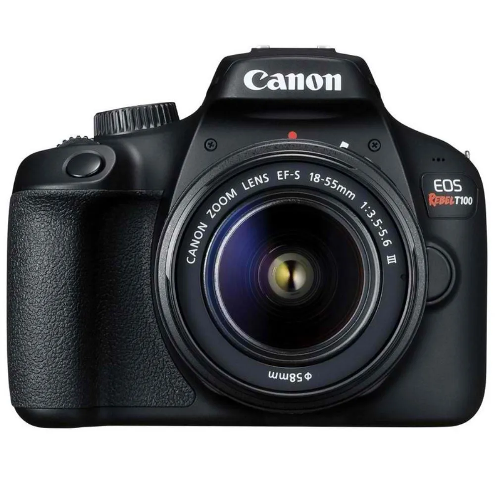 Canon EOS T100 18MP Digital SLR Camera    Canon EF-S 18-55mm f/3.5-5.6 III Standard Zoom Lens