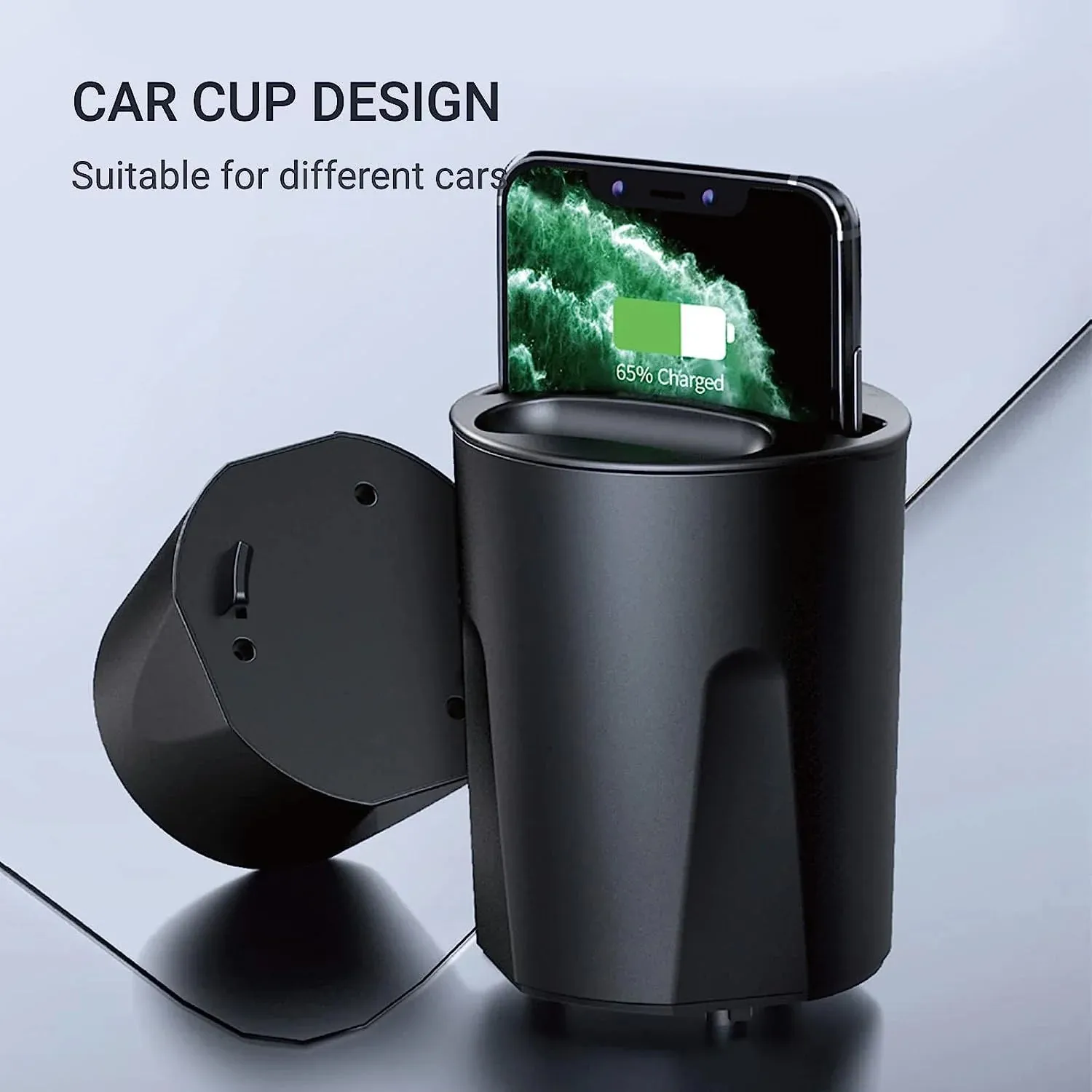 Car Wireless Charger Cup, 5 in 1 Qi Certified Fast Charging Station for Car B1