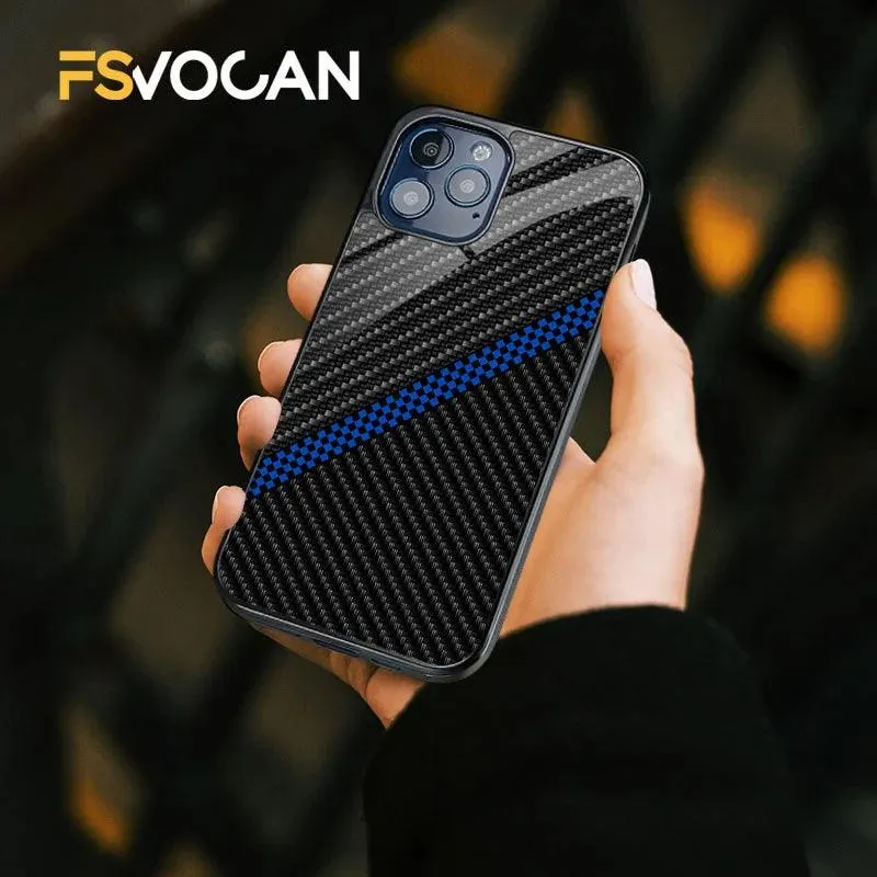 Carbon Fiber Pattern Slim Case For iPhone