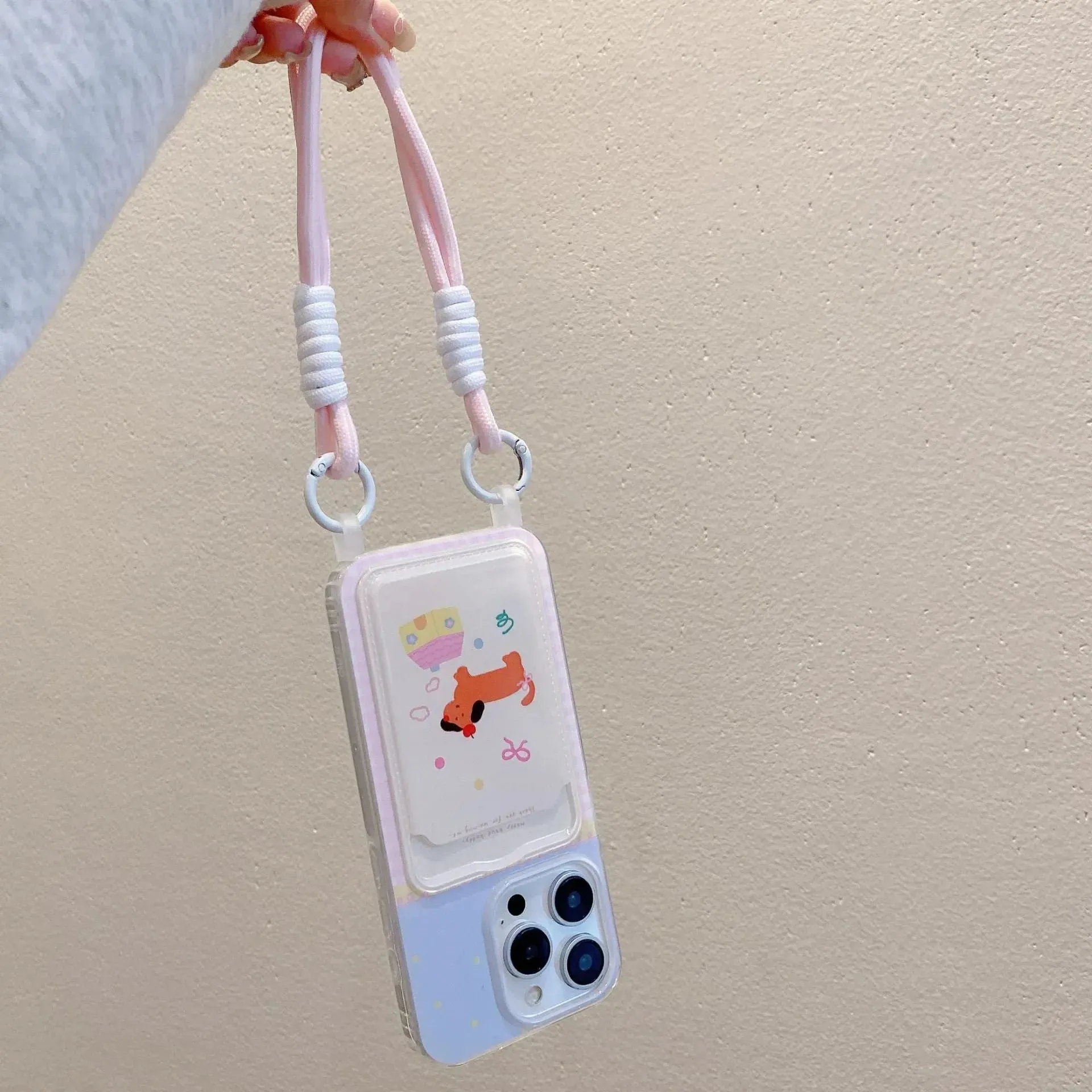 Cartoon Lanyard Phone Case Card Holder Protective Case