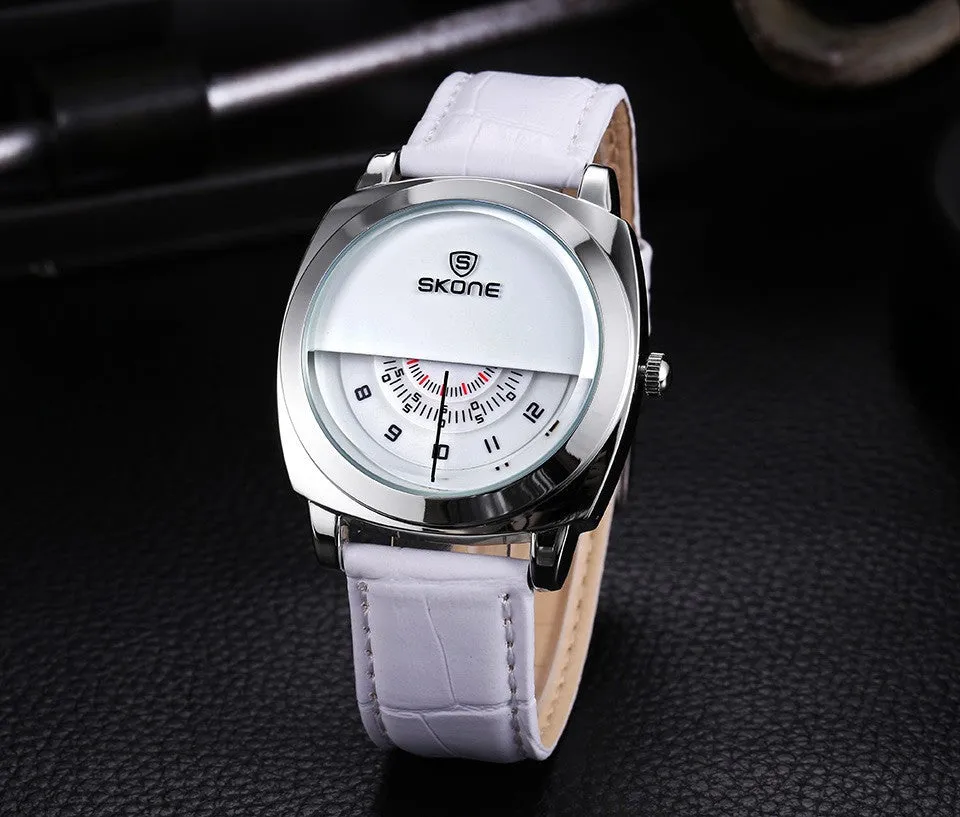 Casual SKONE Genuine Men & Women Brand Wristwatches Special design Military Leather Sports Watch Relogio Masculino