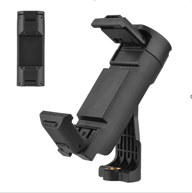 Cell Phone Tripod Mount Adapter Foldable Portable Phone Holder Smartphone Clip with Adjustable Clamp 1/4 Inch Interface Rotatable