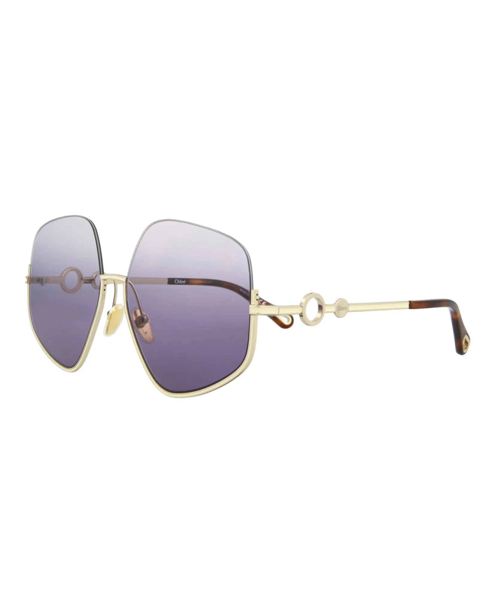 Chloe Square-Frame Metal Sunglasses, style # CH0068S-30011434004