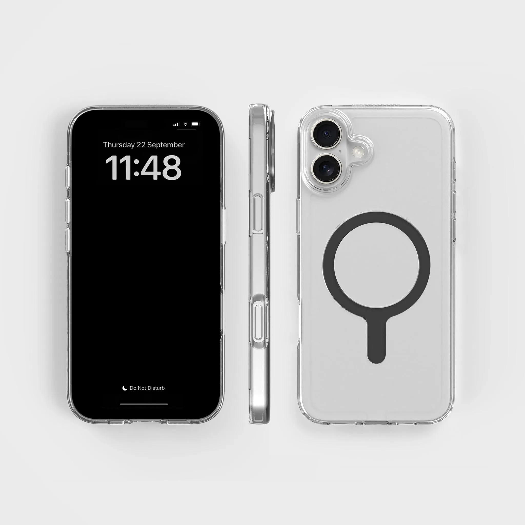 Circular Clear Phone Case with Black MagSafe & FREE Cable | CLRPRTCT™