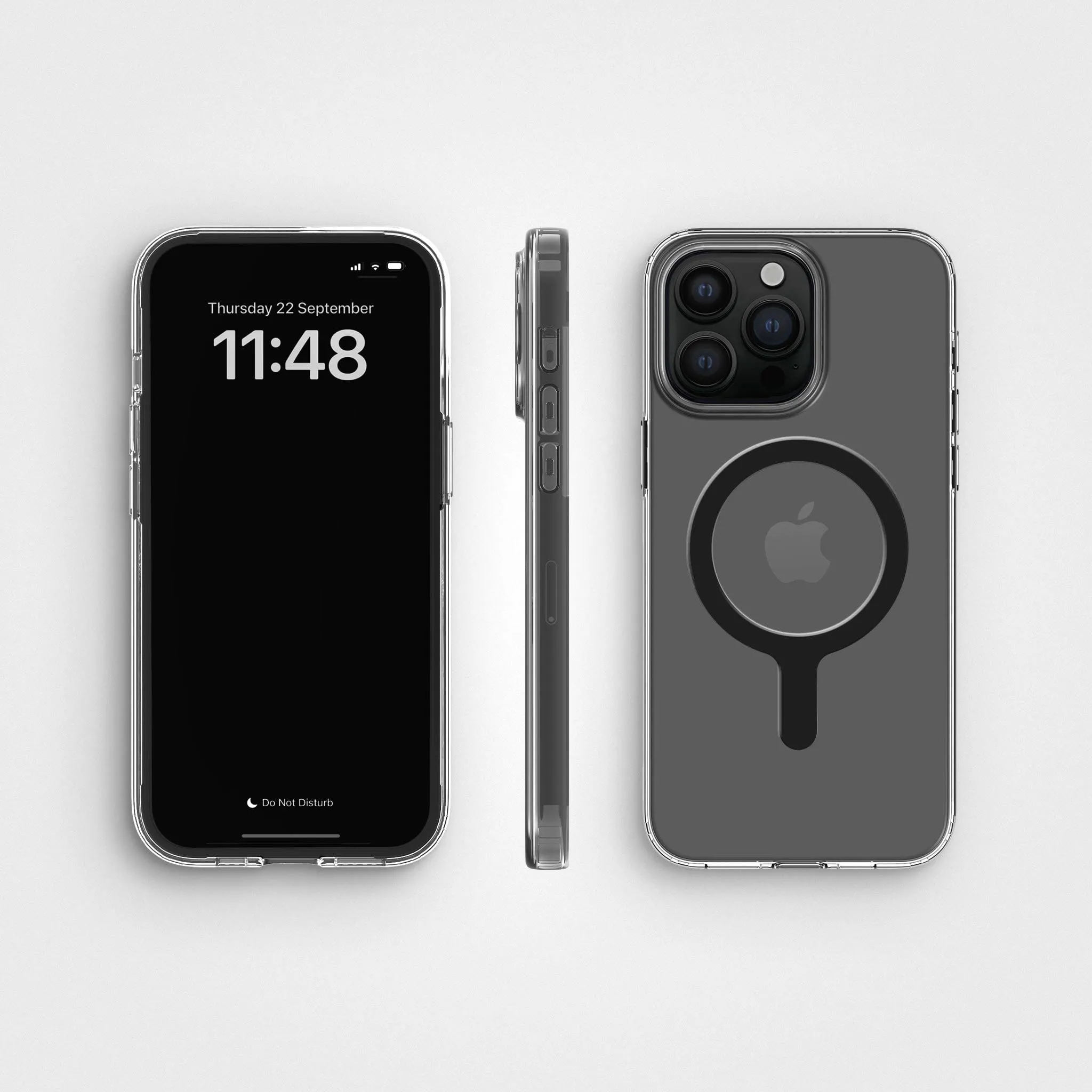 Circular Clear Phone Case with Black MagSafe & FREE Cable | CLRPRTCT™