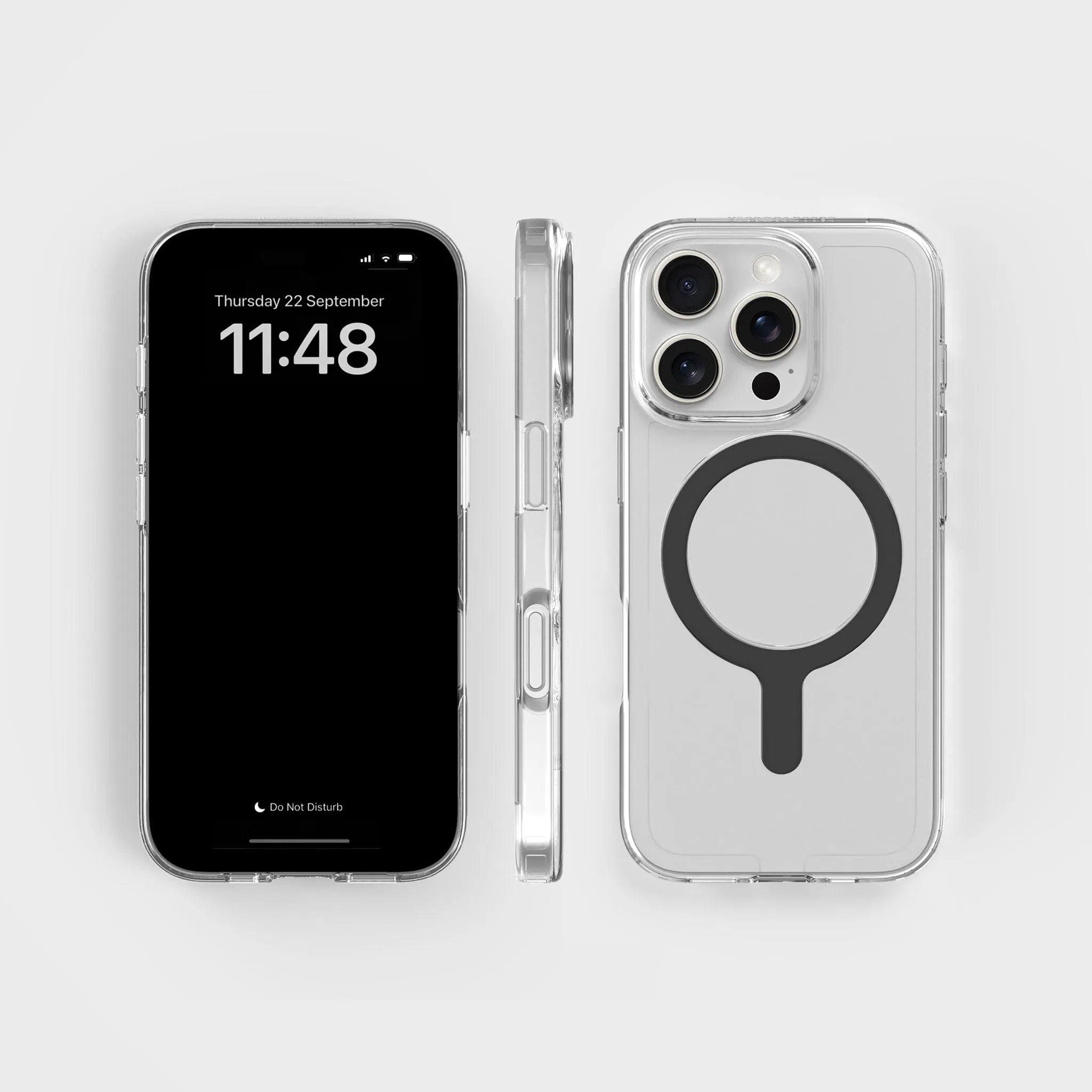 Circular Clear Phone Case with Black MagSafe & FREE Cable | CLRPRTCT™