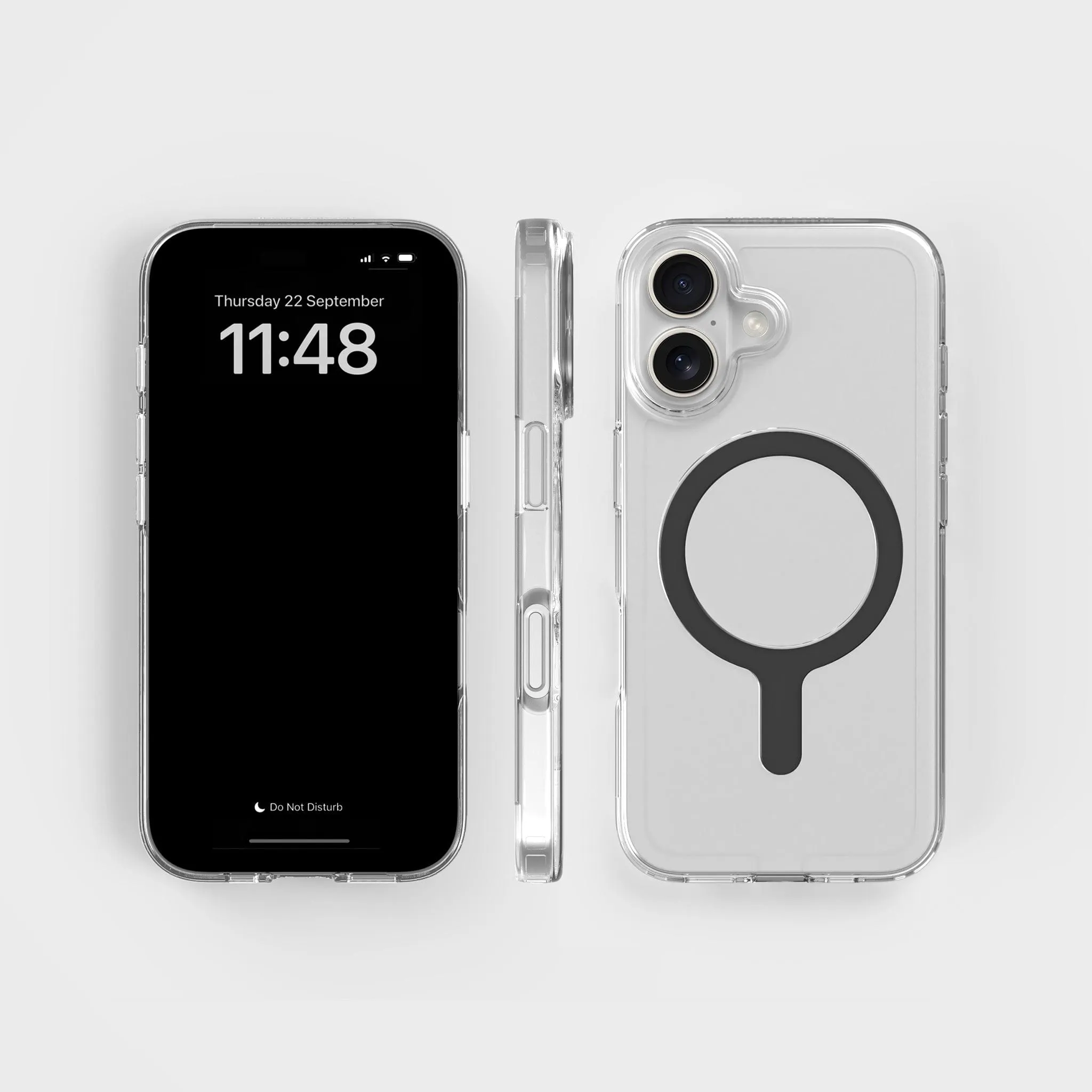 Circular Clear Phone Case with Black MagSafe & FREE Cable | CLRPRTCT™