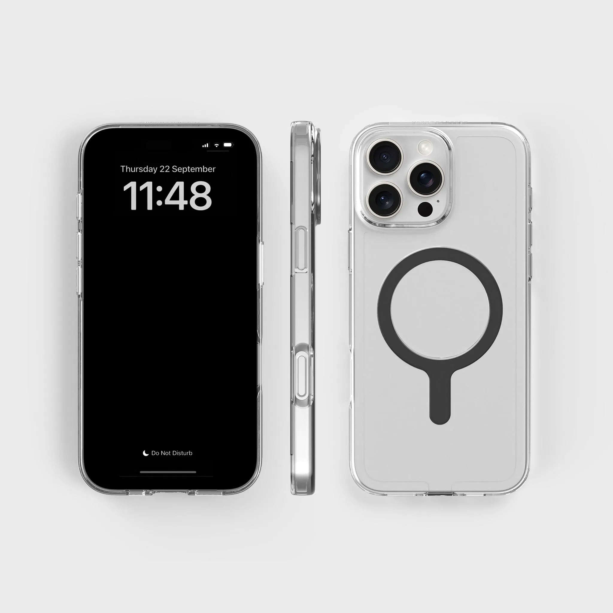 Circular Clear Phone Case with Black MagSafe & FREE Cable | CLRPRTCT™