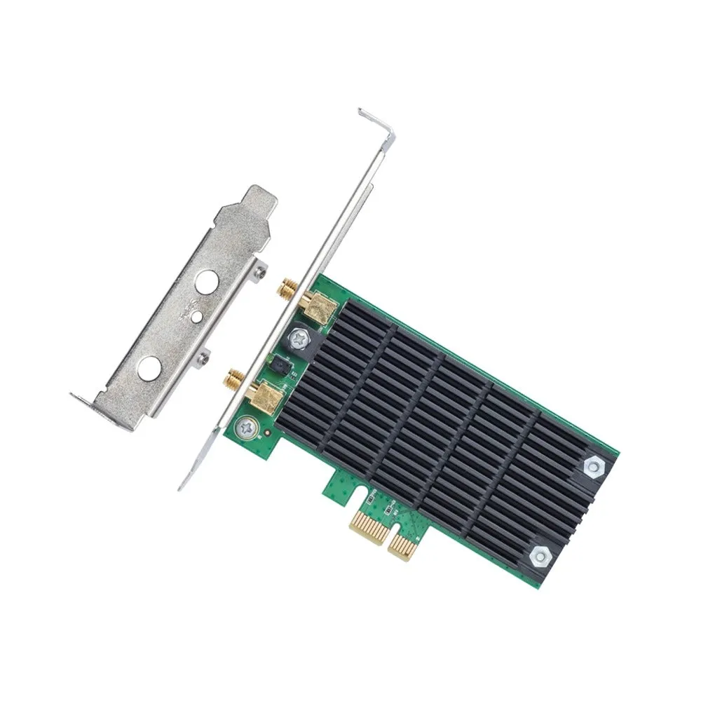 [CLEARANCE] TP-Link Archer T4E AC1200 Wireless Dual Band PCIe Adapter with 867Mbps at 5GHz, 300Mbps at 2.4GHz Wi-Fi, Dual External Antenna, Beamforming, Low-Profile Bracket, Heat Sink Technology for Windows 10/8.1/8/7/XP (32/64bit)