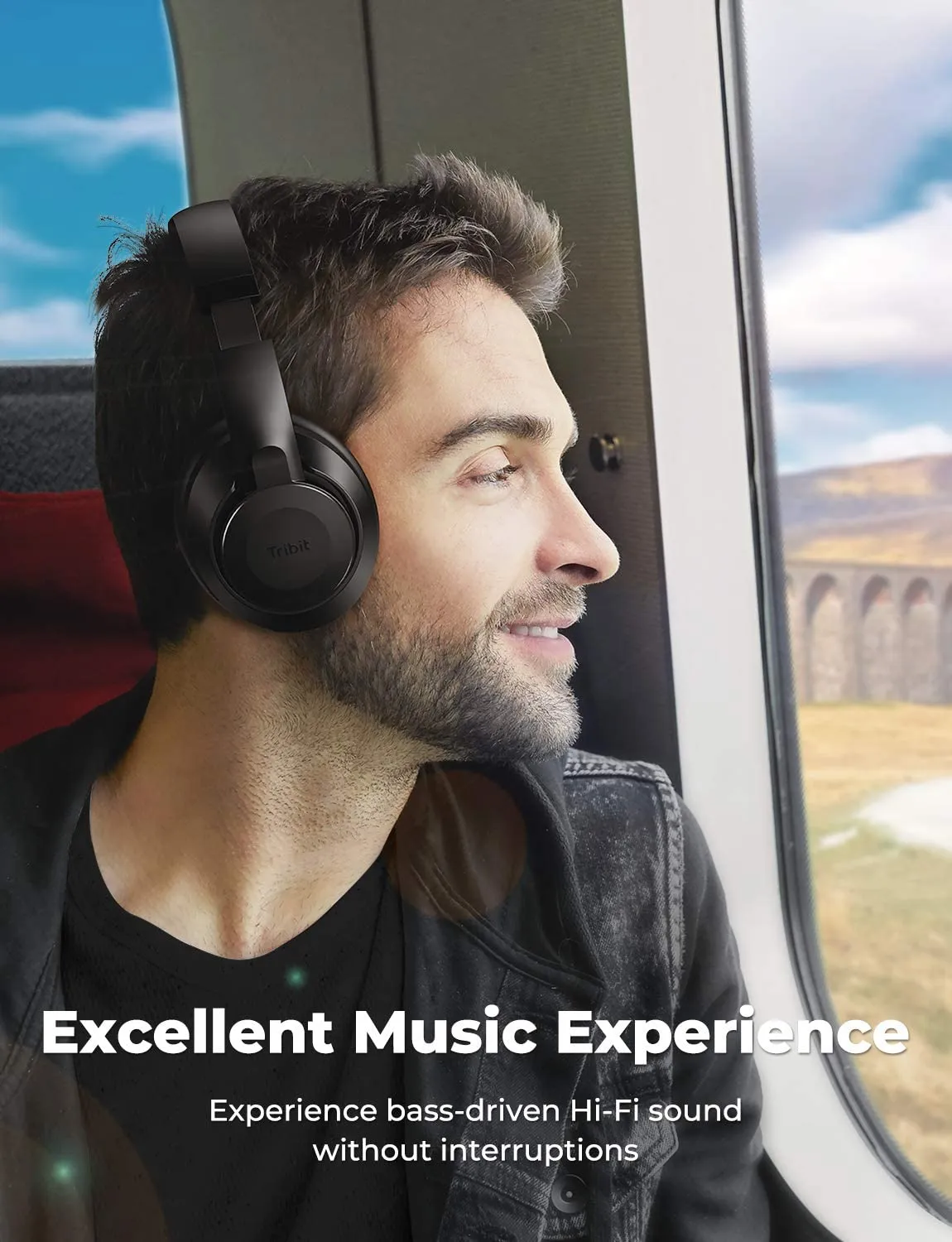 [CLEARANCE] Tribit QuietPlus 78 Active Noise Cancelling Wireless Headphones Bluetooth 5.0 Foldable with Memory Pads 35h Playtime Deep Bass BTH78