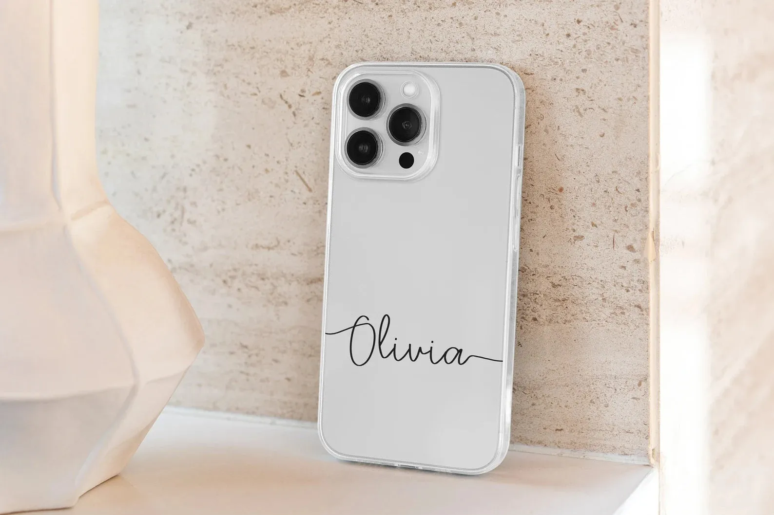 Custom Name Transparent Silicone case