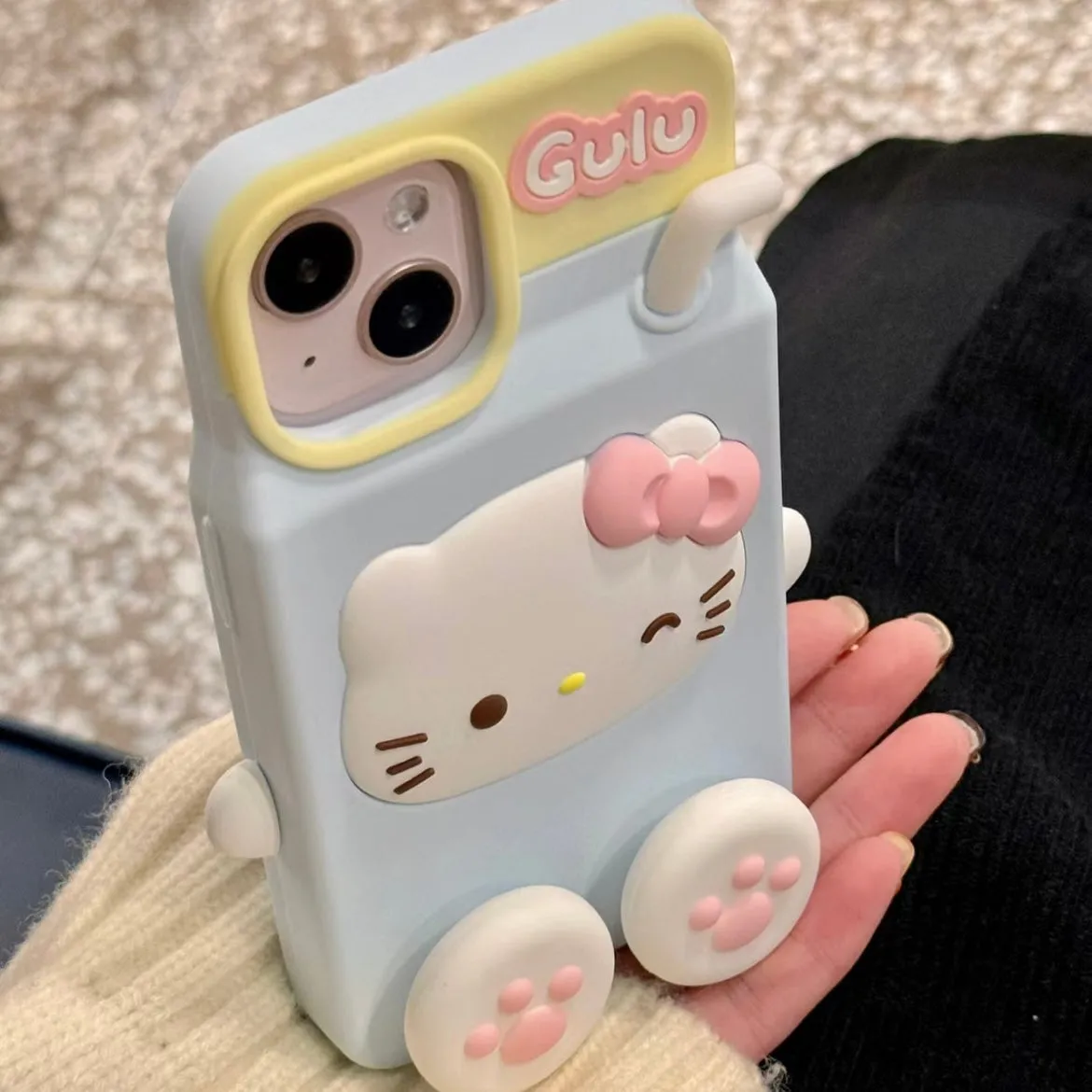 Cute Kitty Melo Milk Silicone iPhone Case AH701