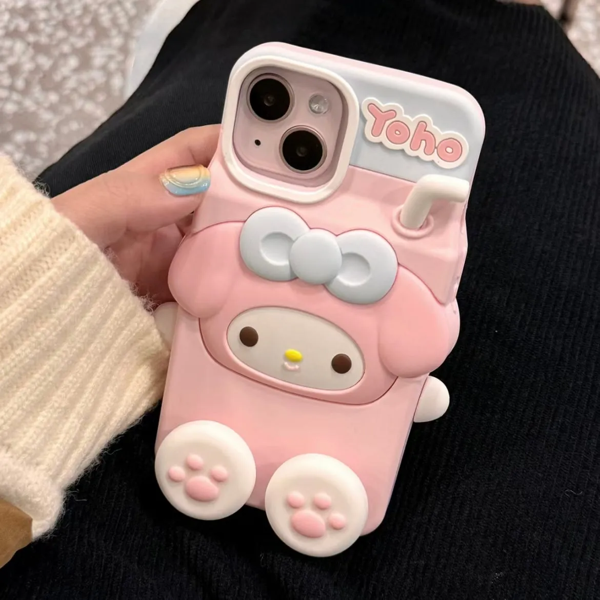 Cute Kitty Melo Milk Silicone iPhone Case AH701