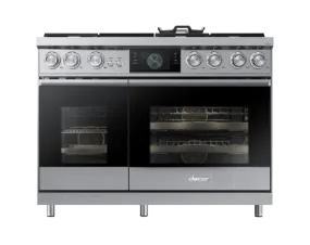 Dacor DOP48M96DPS 48" Pro Dual-Fuel Steam Range, Silver Stainless Steel, LiquidPropane