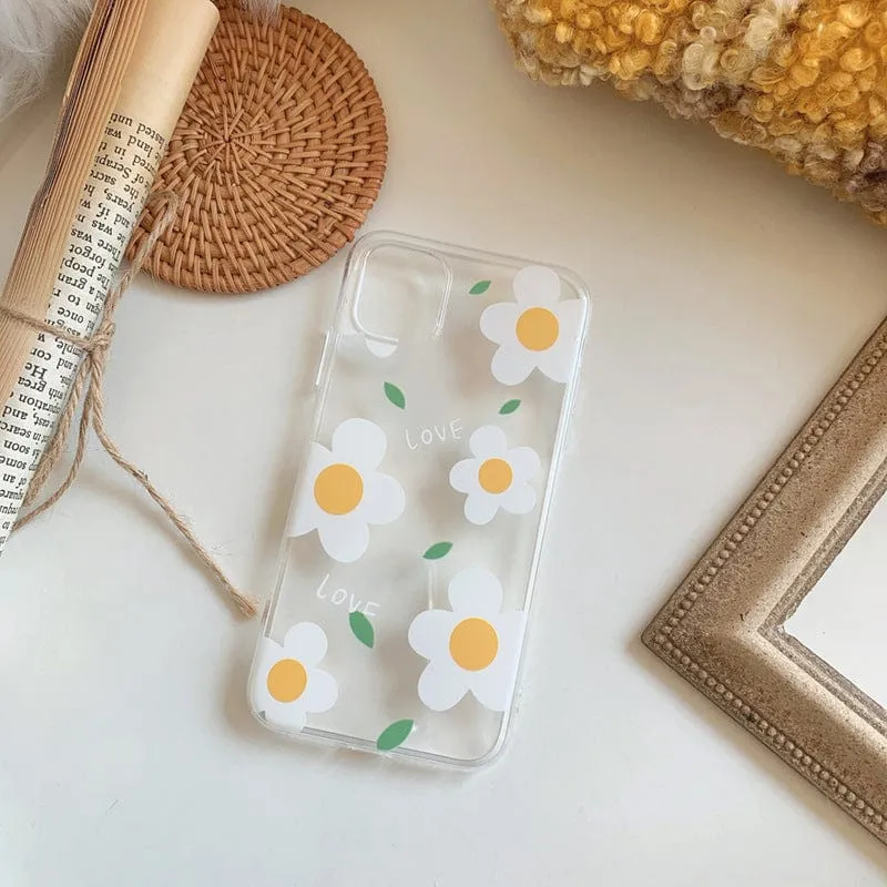 Daisy Flowers Clear Phone Case