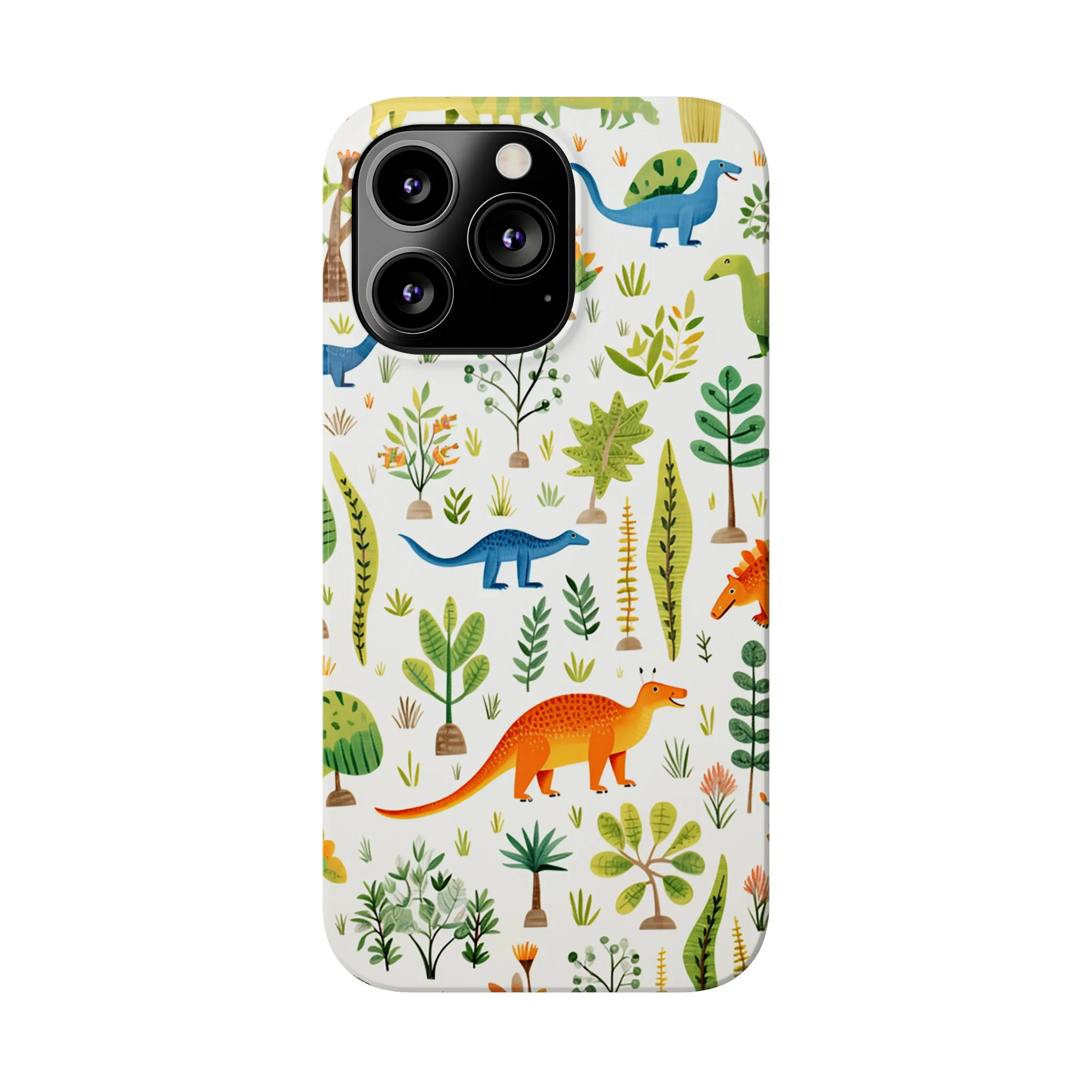 Dinosaur Kids Print Effect Phone Case Slim iPhone Cases