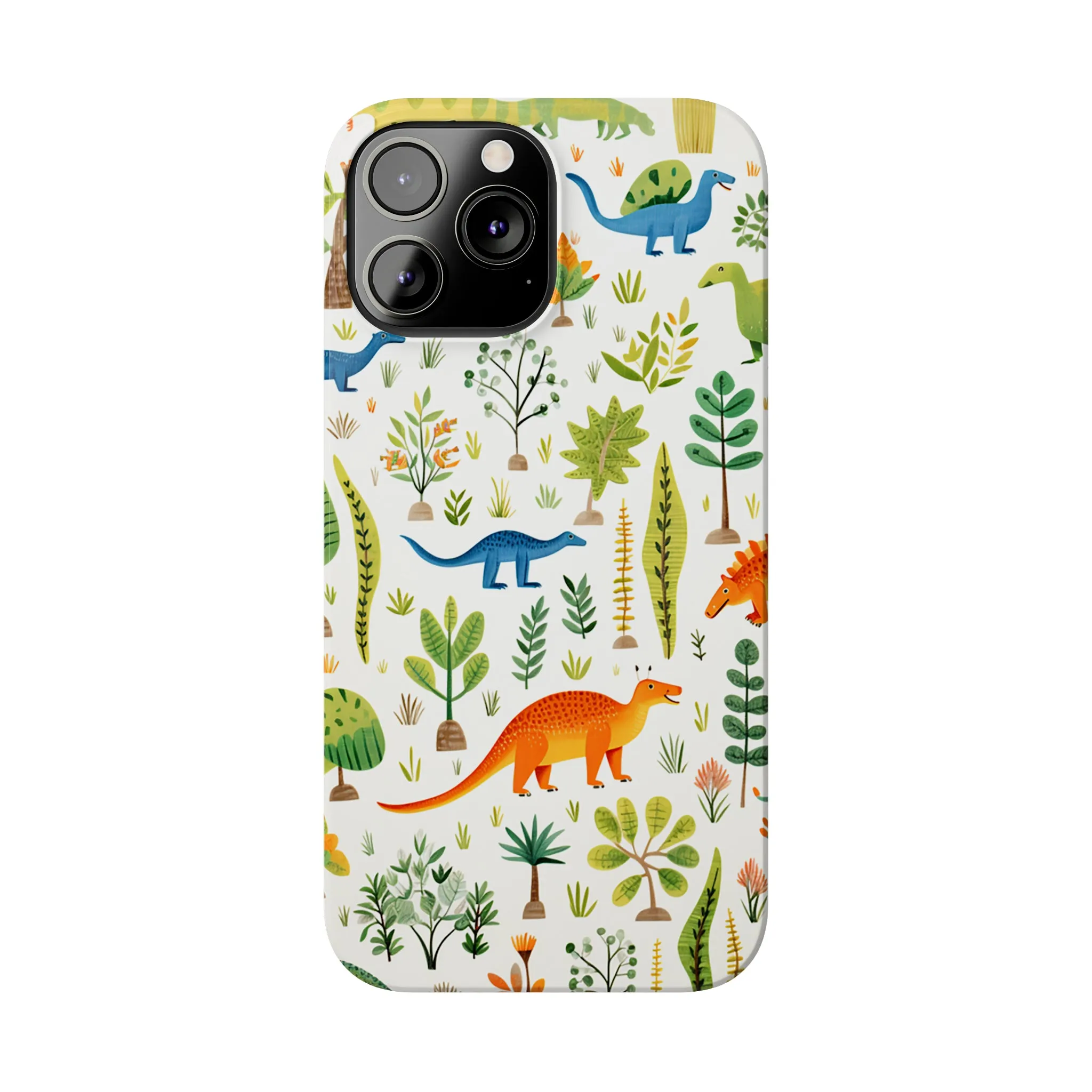 Dinosaur Kids Print Effect Phone Case Slim iPhone Cases