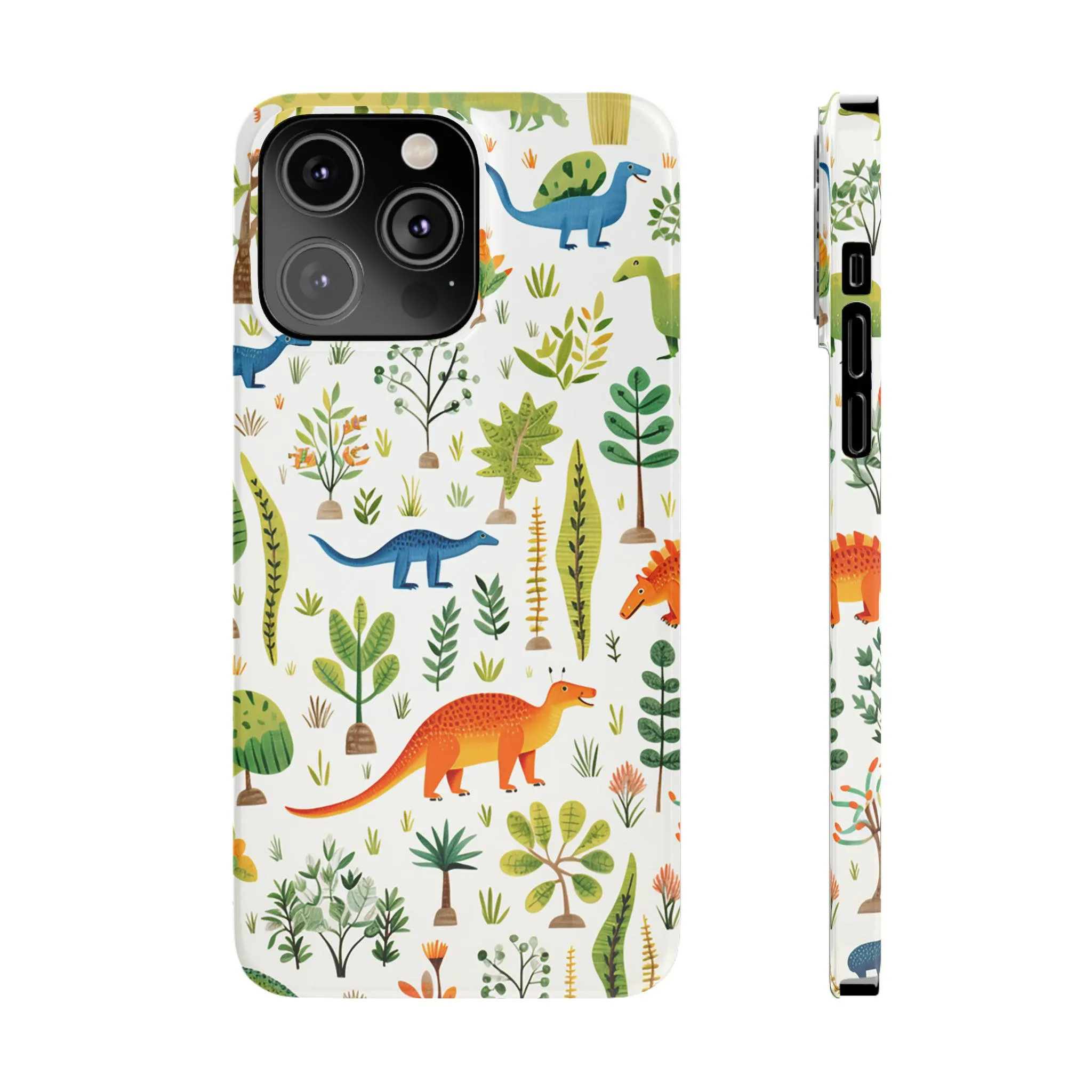 Dinosaur Kids Print Effect Phone Case Slim iPhone Cases