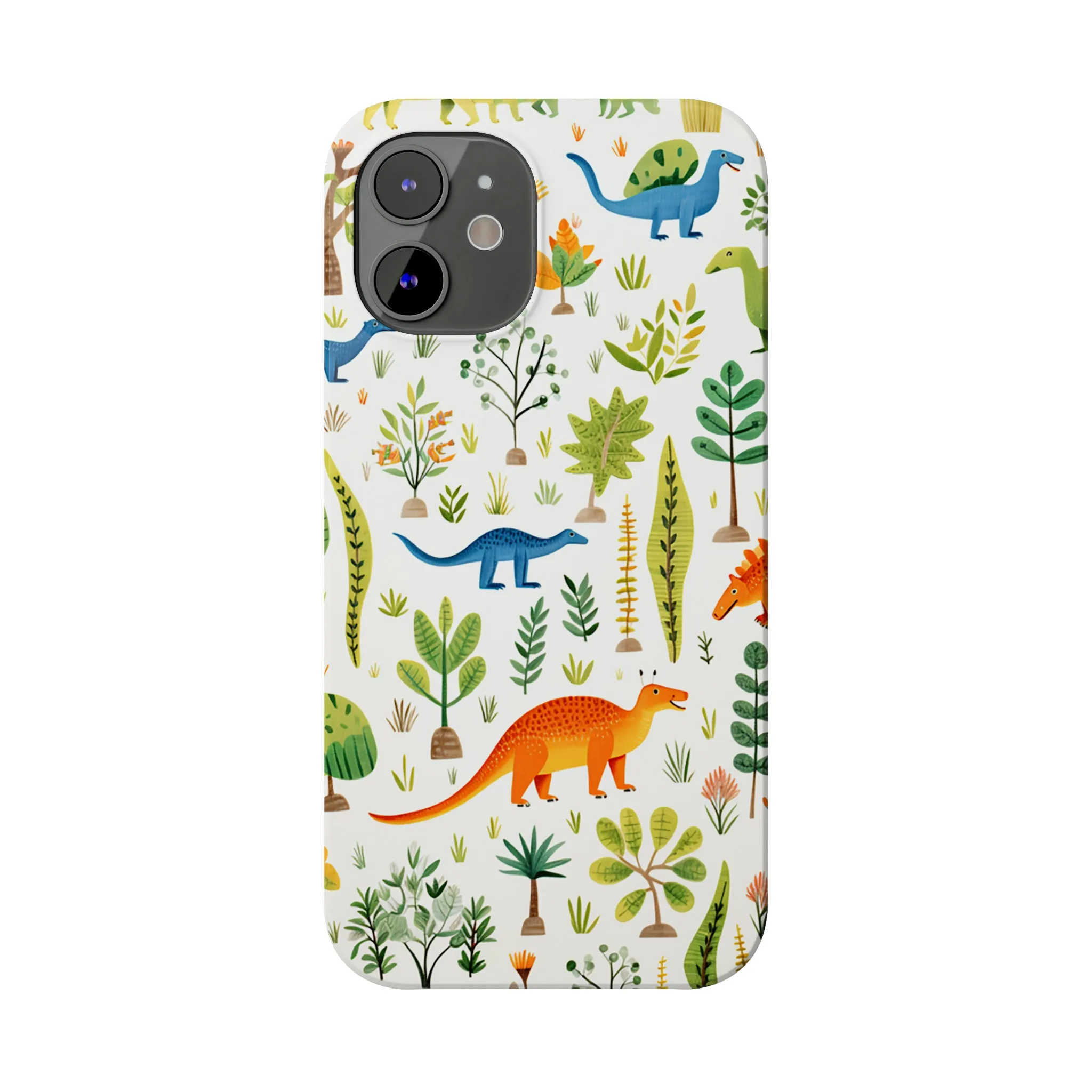 Dinosaur Kids Print Effect Phone Case Slim iPhone Cases