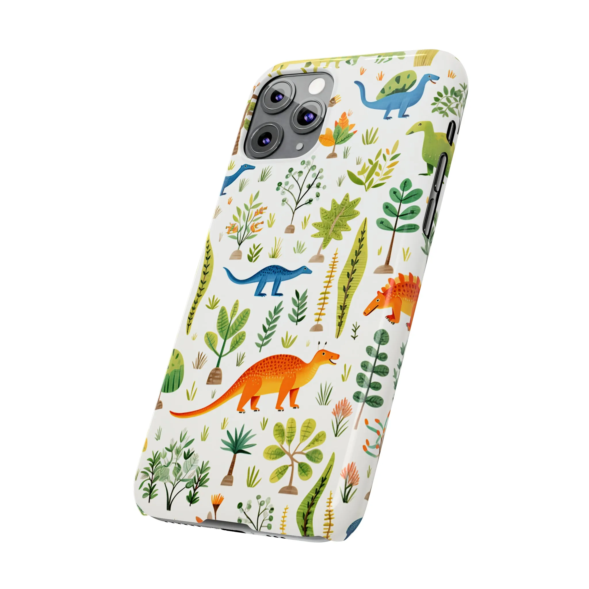 Dinosaur Kids Print Effect Phone Case Slim iPhone Cases