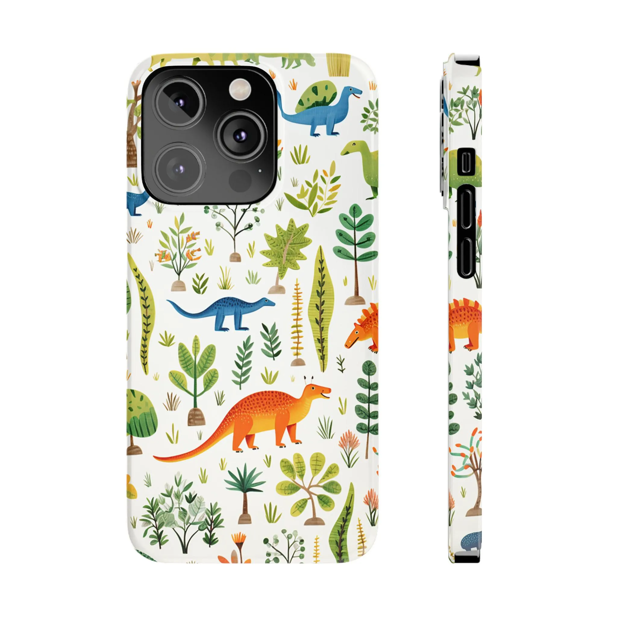 Dinosaur Kids Print Effect Phone Case Slim iPhone Cases