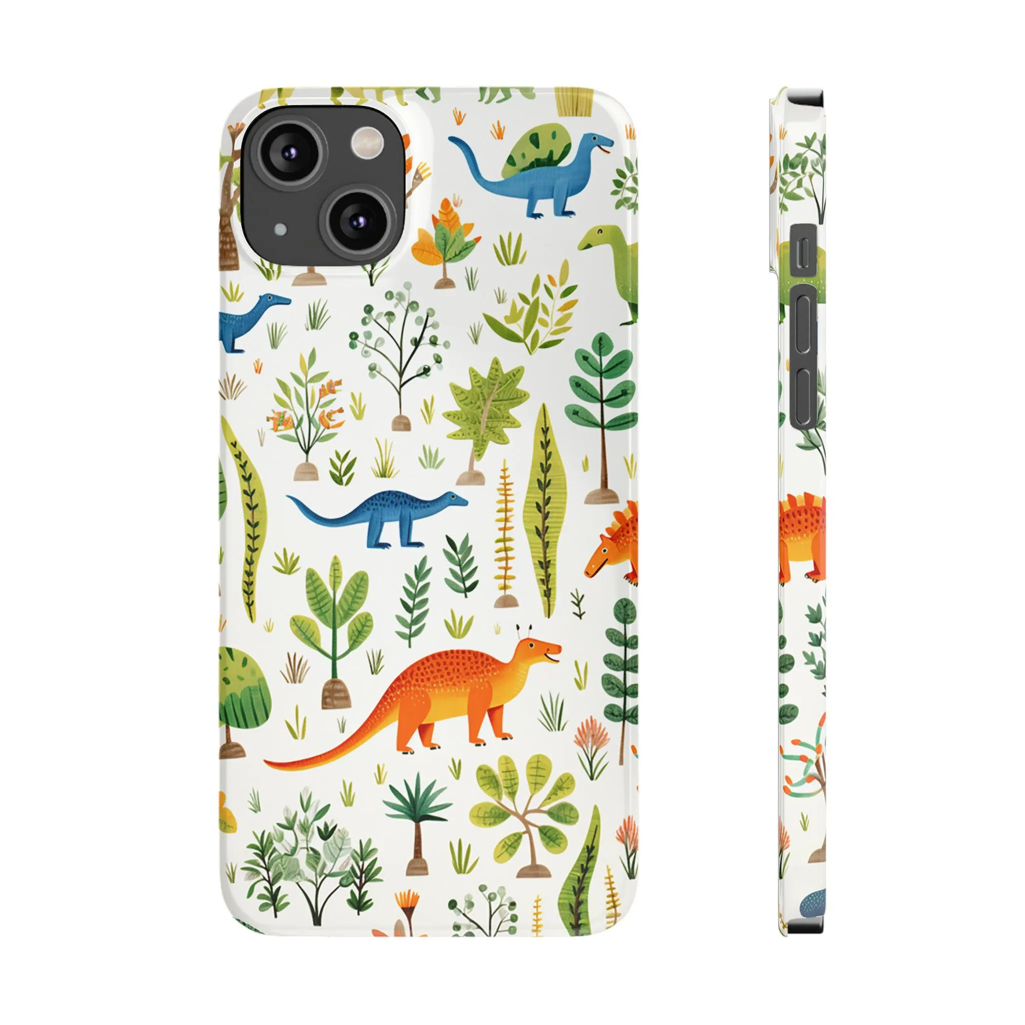 Dinosaur Kids Print Effect Phone Case Slim iPhone Cases