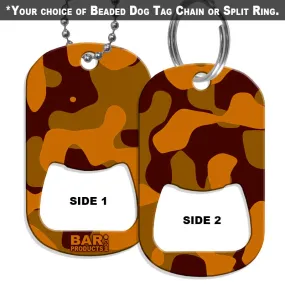 Dog Tag Bottle Opener - Orange Camo