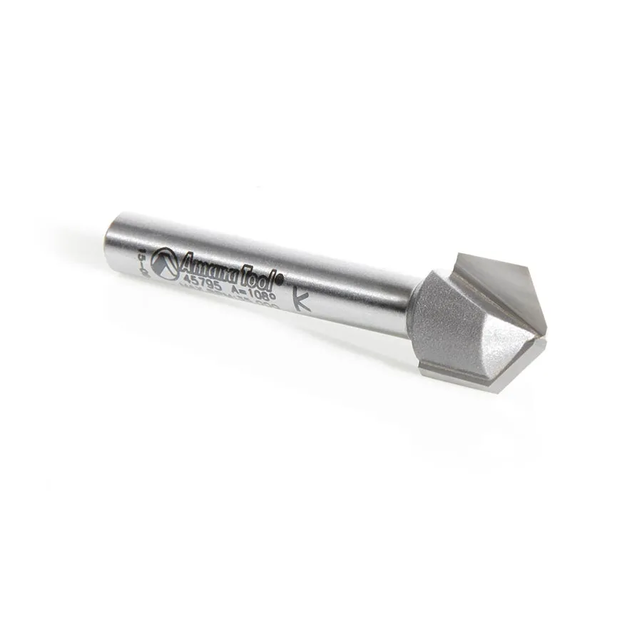 Double Edge Folding 'V' Groove (ACM) Router Bit | 108°x 0.090 Tip x 3⁄8 x 1⁄2 Dia x 1⁄4" Shank | 45795 | 738685457955