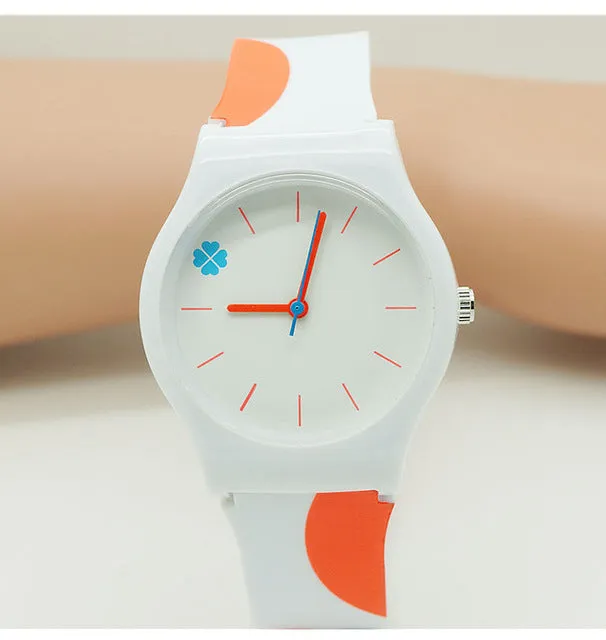 fashion Silicone strap High Quality Classic Crystal Watch Cartoon Novelty Student/women Watch